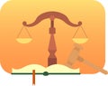 Justice symbols. Jurisprudence, law enforcement. Vector illustration.